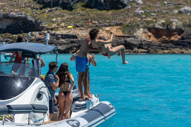 Boat Tour Egadi Day discover Favignana and Levanzo from Trapani - Cala Azzurra: First Swim Stop With Time to Get Comfortable