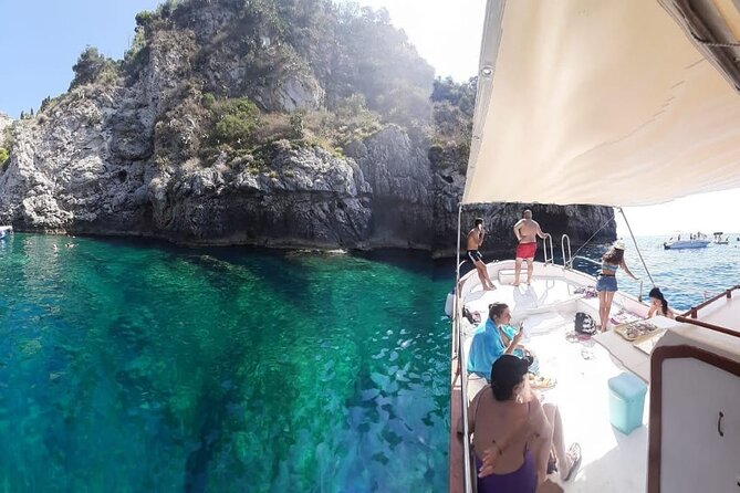 Boat tour Giardini Naxos Taormina Isola Bella Blue Grotto - Taormina From the Water: Cliffs, Coves, and the Theater Area