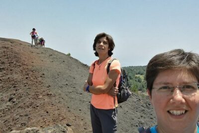 Etna excursion - The lava cave stop: safety gear, helmets and torches, and a memorable change of pace
