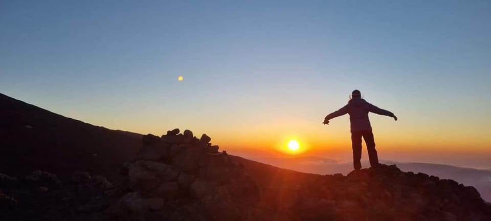 Etna North Sunset: Summit area & Craters of 2002 - North-East crater zone and the volcano observatory area