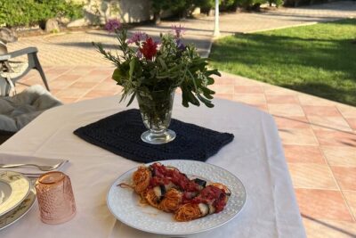 Fresh local pasta lesson in the garden - Sauce Choices That Cover Sicily: Meat, Fish, and Vegetarian