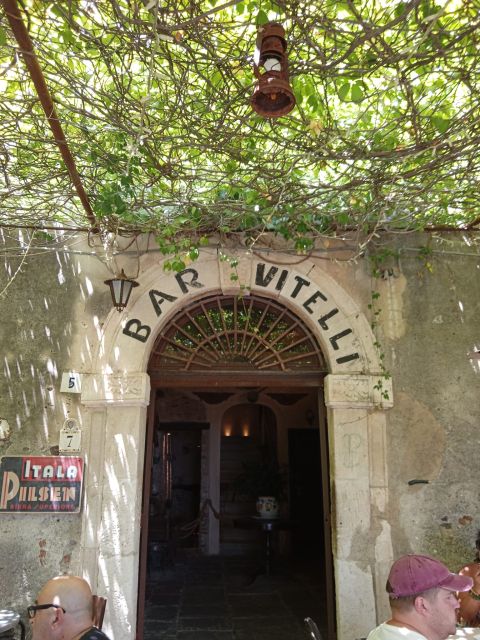 From Catania Private Godfather Tour Forza D'Agro and Savoca - Bar Vitelli: the granita or wine break that makes the story real