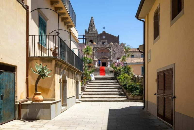 From Taormina Area: The Godfather Sicily Tour - Forza d’Agro: the clifftop-feel village and its big church connection