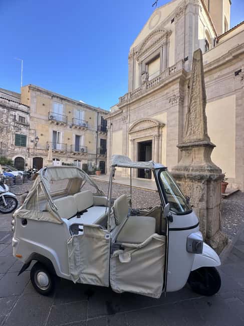ORTIGIA tour by tuk tuk - ape calessino 1 hour - Castello Maniace Terrace: Sea Views Without the Long Climb