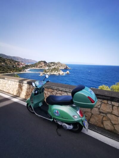 Panoramic Vespa tour of Taormina, Castelmola and White Lotus series locations - Where You Start: Via Vulcano in Giardini Naxos