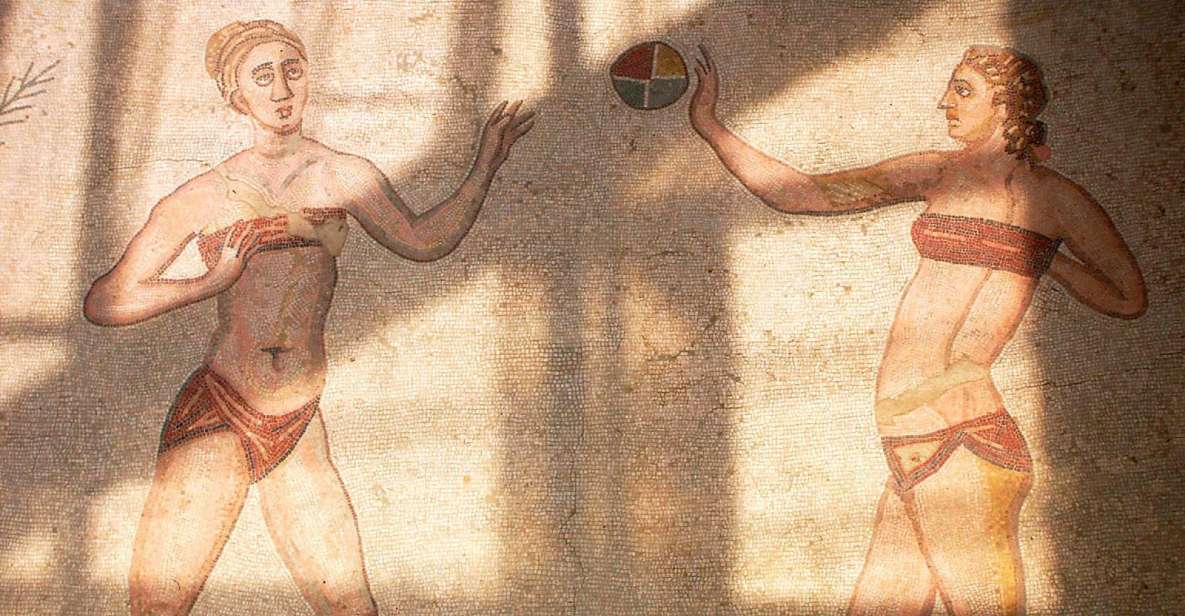 Piazza Armerina: Roman Villa del Casale Mosaics Tour - Basilica floors, theatrical masks, and the bedroom medallion