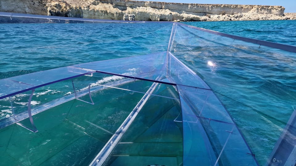 Syracuse: Coast and Sea Caves Full Transparent Boat Tour - Seeing the seabed from the transparent floor: what it feels like in motion