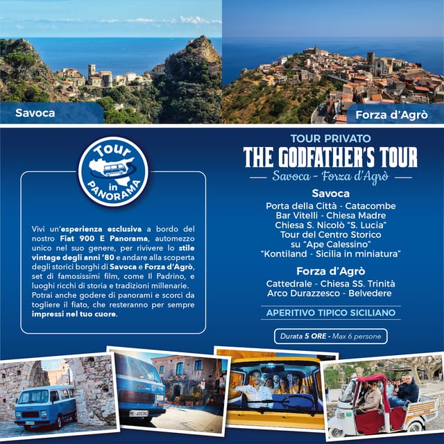 The GODFATHER'S Tour - Savoca and Forza d'Agrò - Vintage Fiat 900 E Panorama: why the transport is half the fun