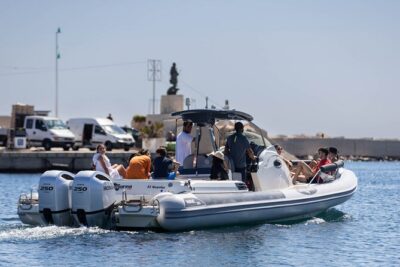 The White Lotus Private Boat Tour Taormina and Giardini Naoxos - Stop 1: Giardini Naxos Beach Snorkel Time (First Swim, First Impressions)