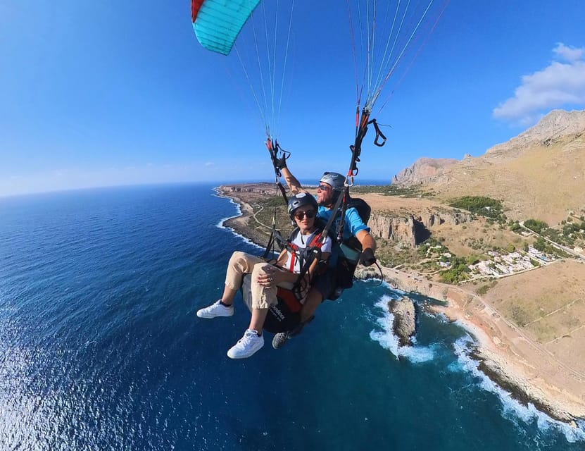 Trapani: Paragliding flight with GoPro photos and videos - The Big Views: Zingaro Nature Reserve, Coastline Water, and Sea + Mountains